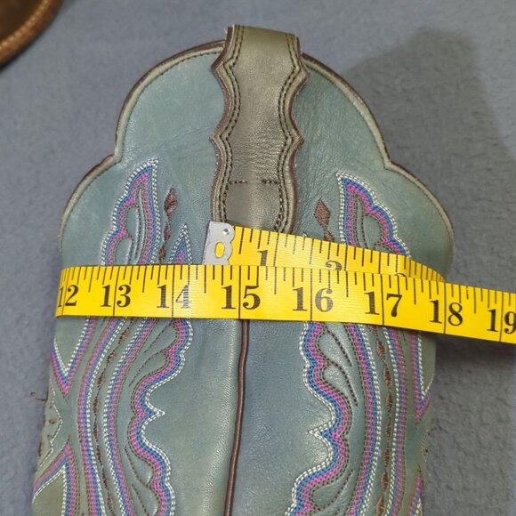 Justin Boots Women's 10B Brown With Green/Pink Uppers Western Heeled L2675 - Picture 12 of 12